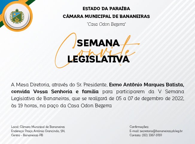 V Semana Legislativa será promovida pela Mesa Diretora da Casa Odon Bezerra